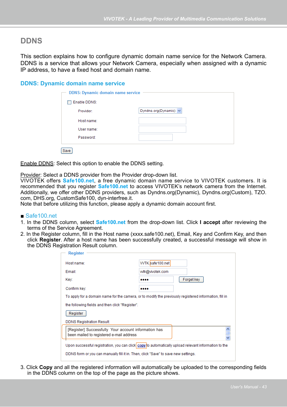 Ddns | Vivotek PZ7121 User Manual | Page 43 / 118