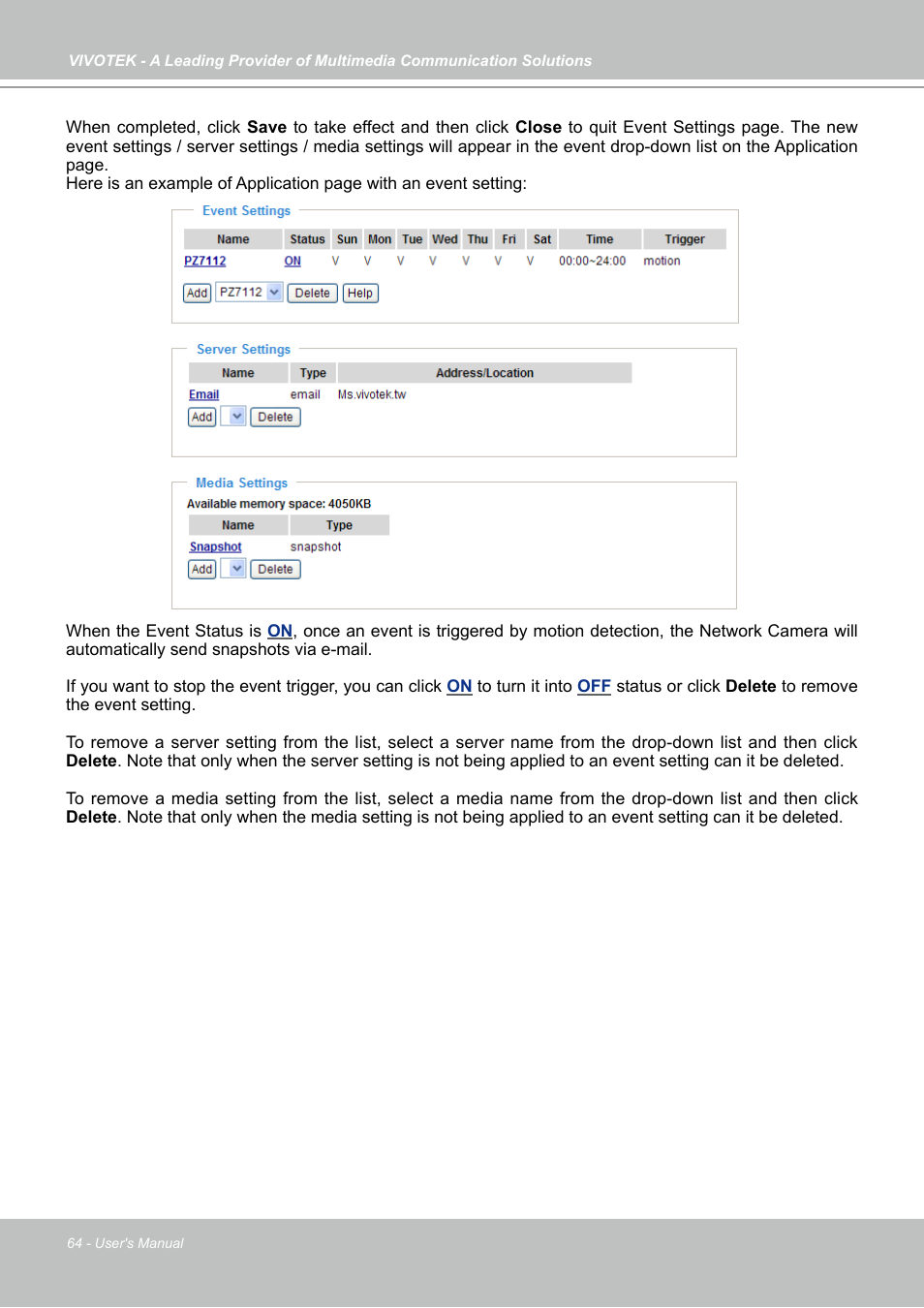 Vivotek PZ7121 User Manual | Page 64 / 118