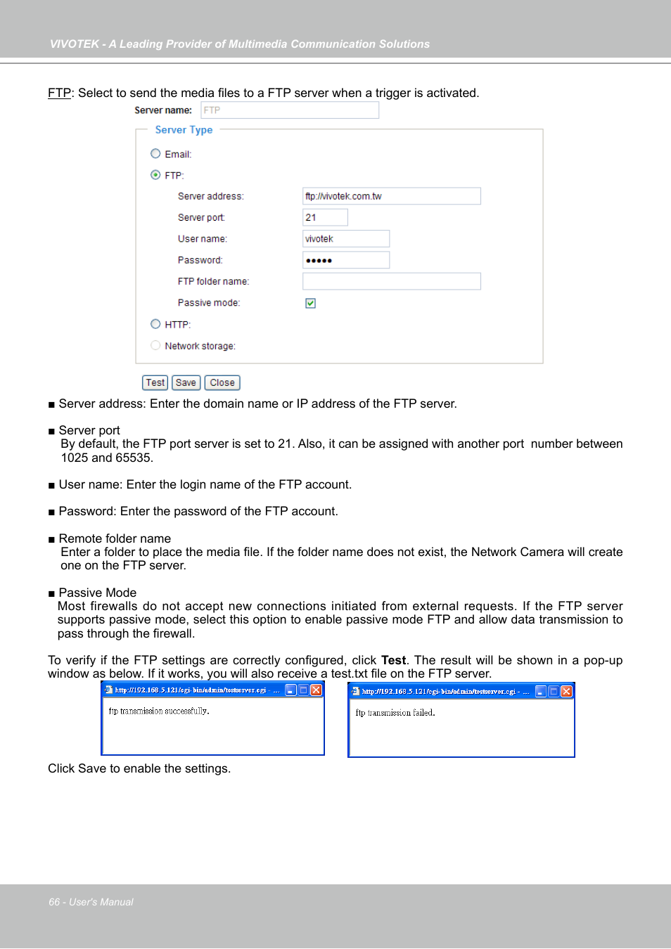 Vivotek PZ7121 User Manual | Page 66 / 118