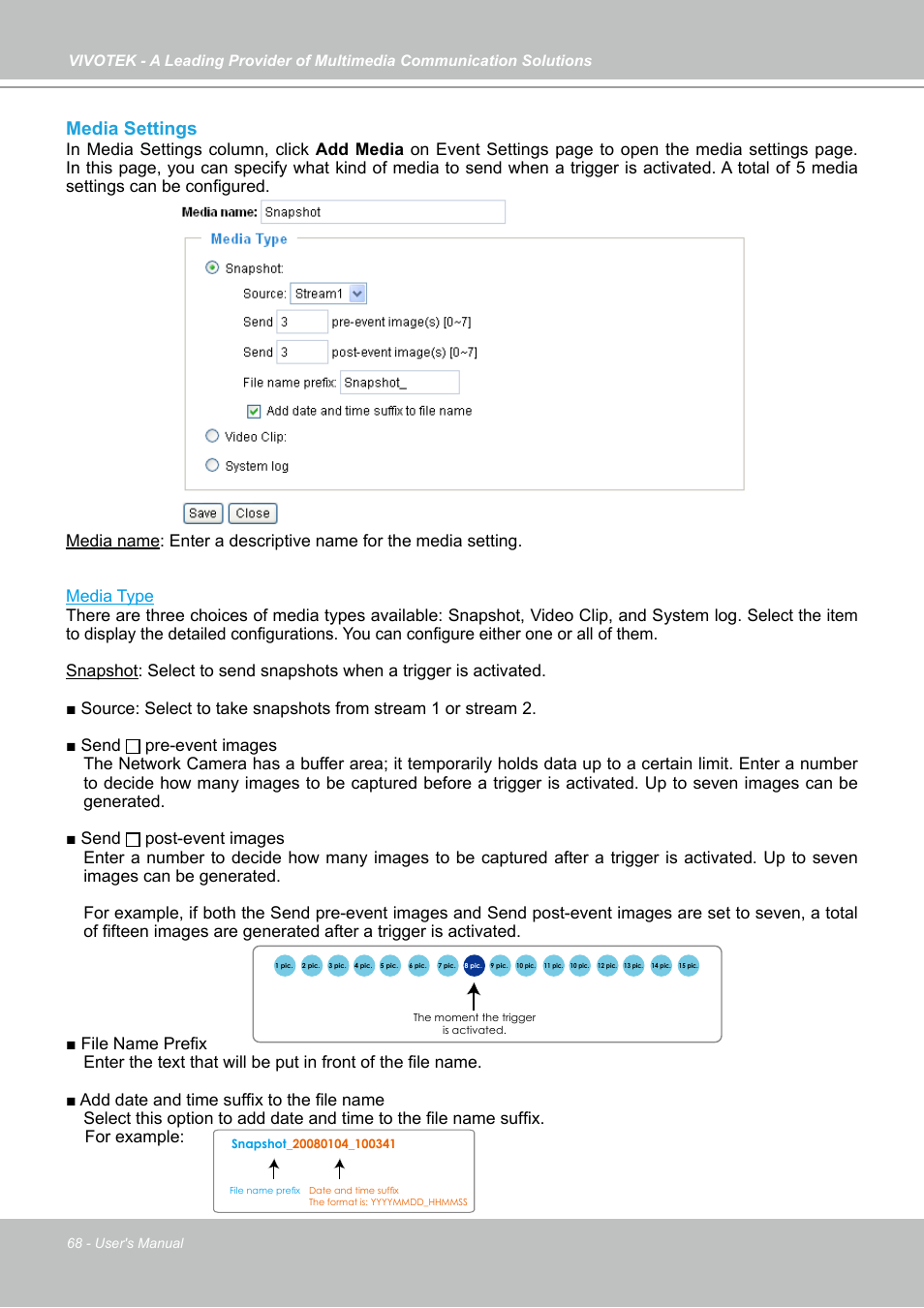 Media settings | Vivotek PZ7121 User Manual | Page 68 / 118