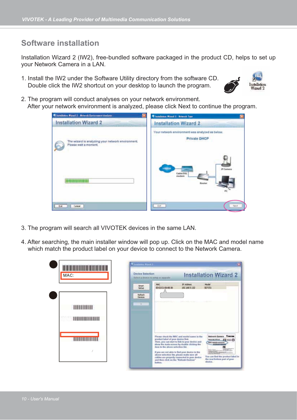 Software installation | Vivotek SD7151 User Manual | Page 10 / 99