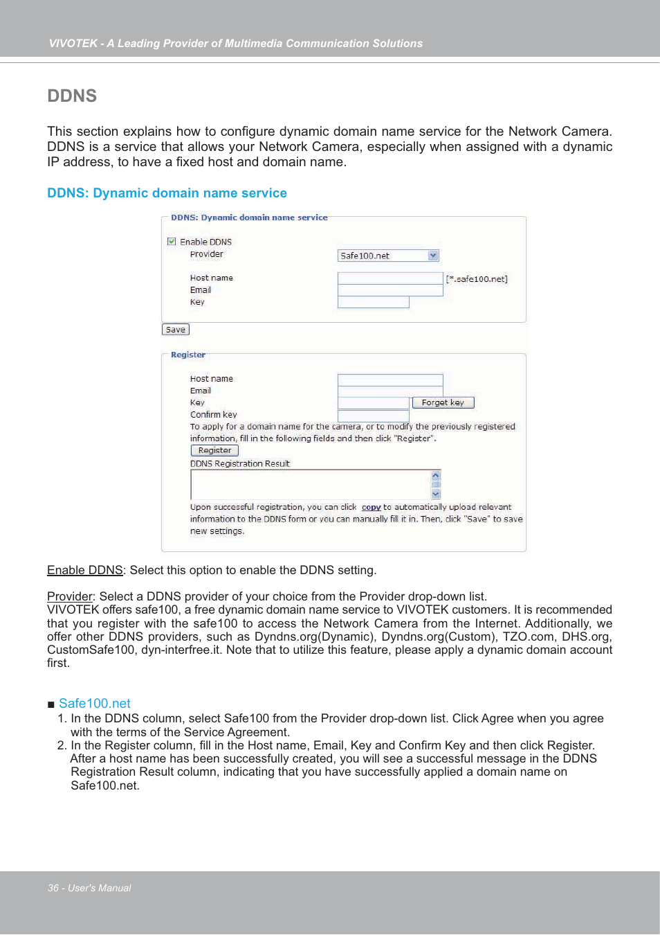 Ddns | Vivotek SD7151 User Manual | Page 36 / 99