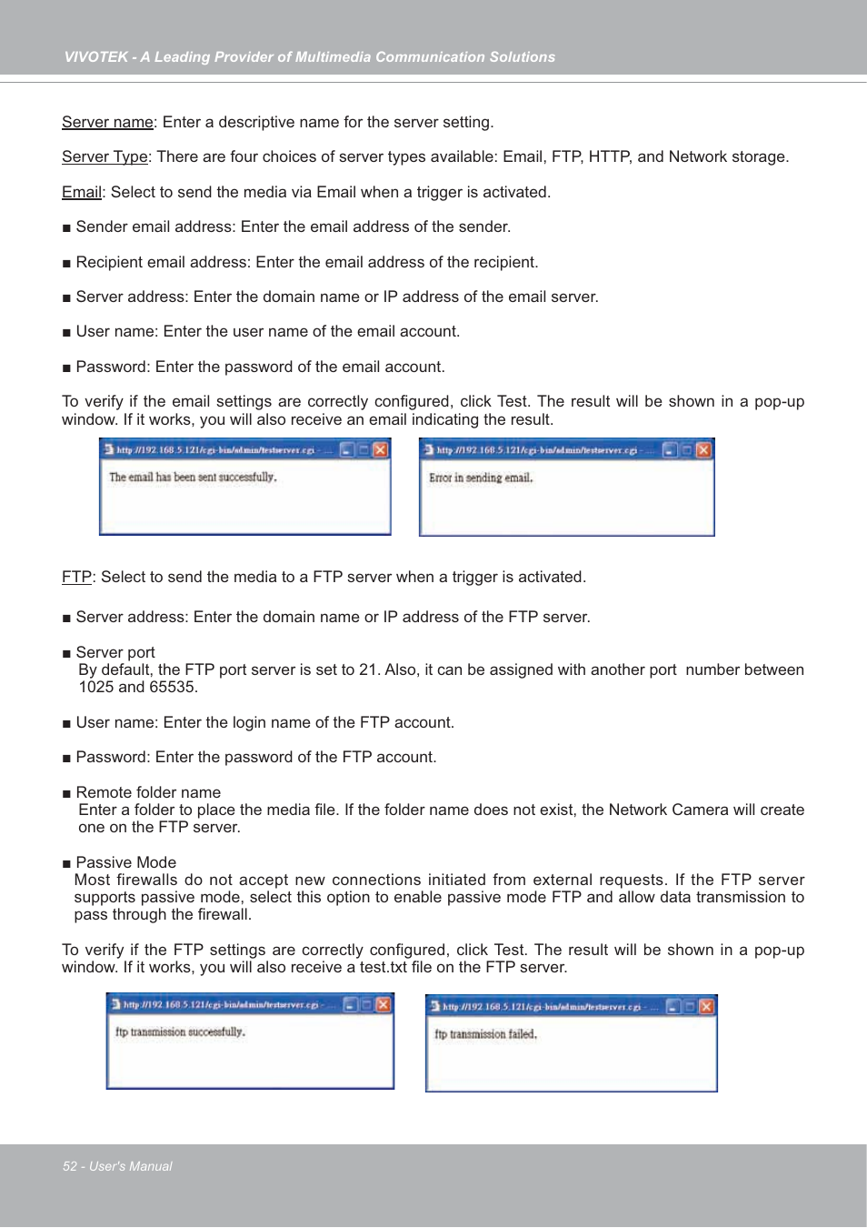 Vivotek SD7151 User Manual | Page 52 / 99