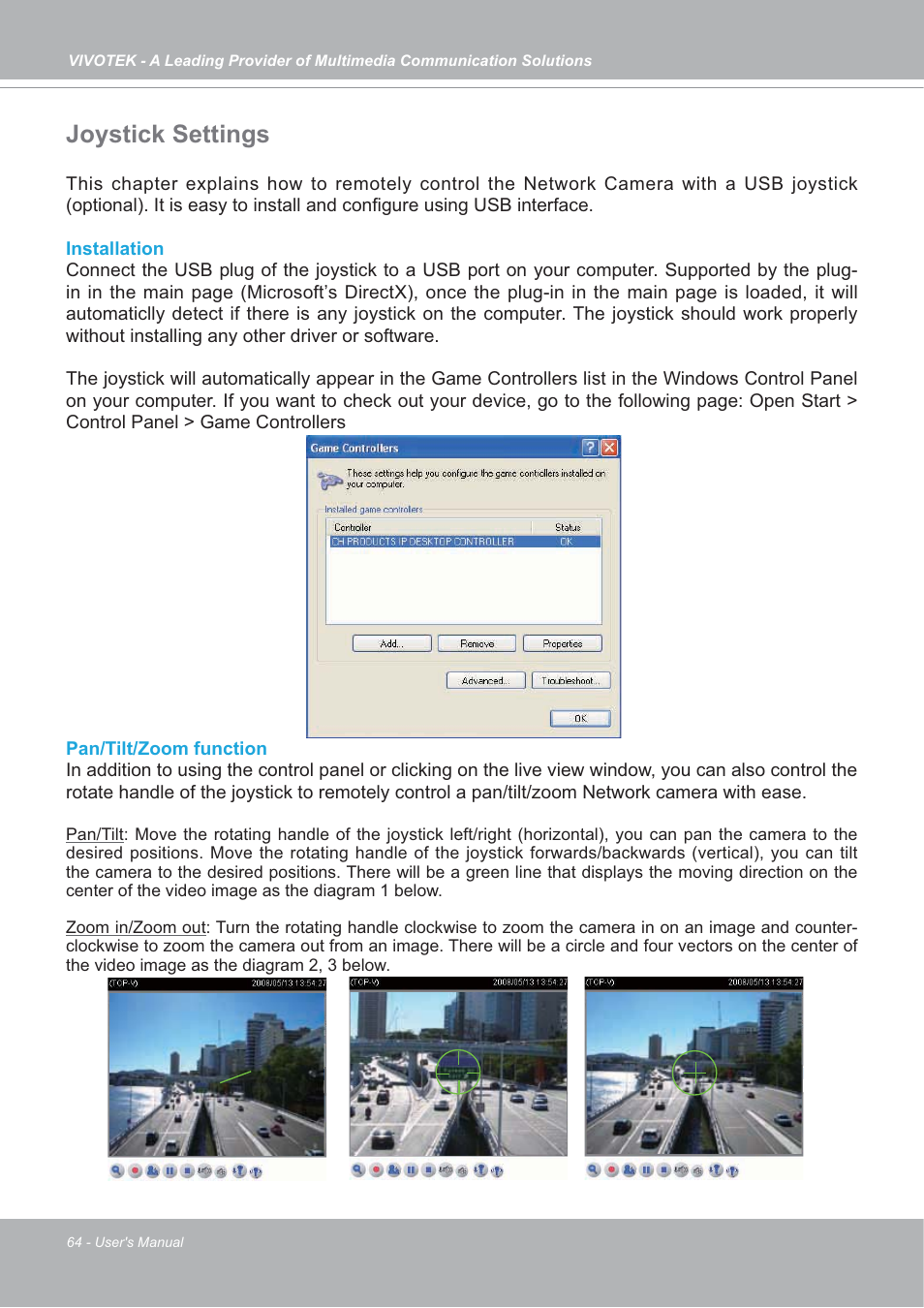 Joystick settings | Vivotek SD7151 User Manual | Page 64 / 99