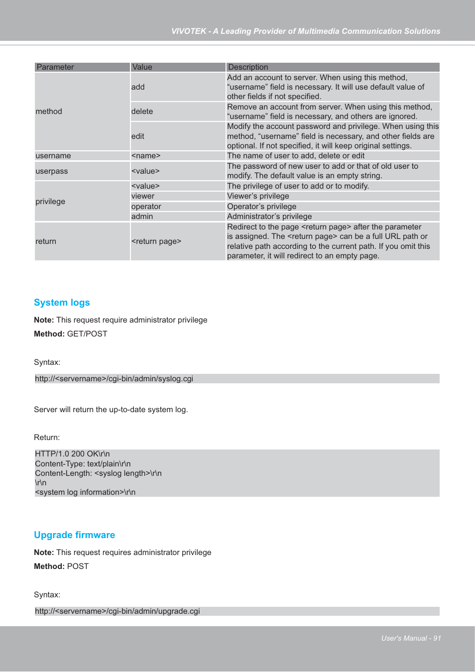 Vivotek SD7151 User Manual | Page 91 / 99