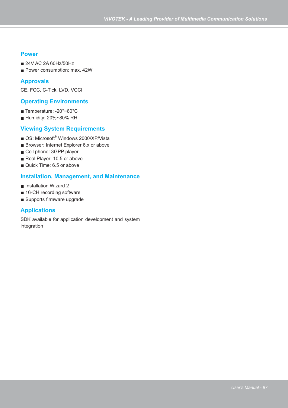 Vivotek SD7151 User Manual | Page 97 / 99
