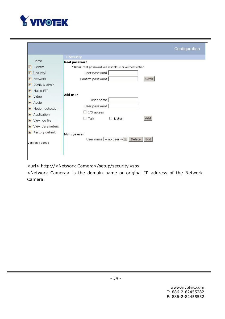 Vivotek FD6121V User Manual | Page 38 / 91