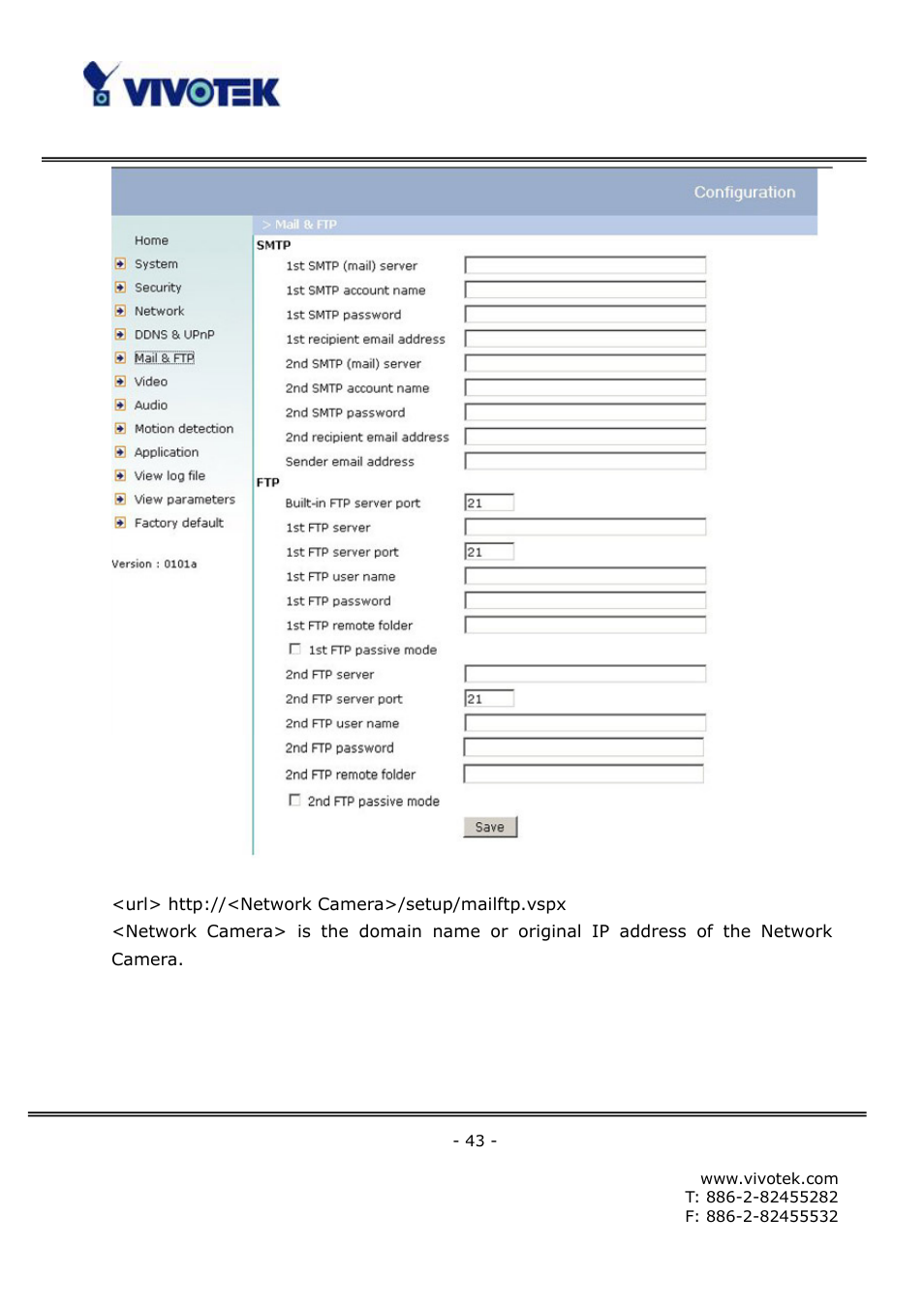 Vivotek FD6121V User Manual | Page 47 / 91