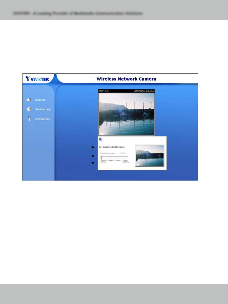 Digital zoom, Snapshot | Vivotek IP7132 User Manual | Page 14 / 77