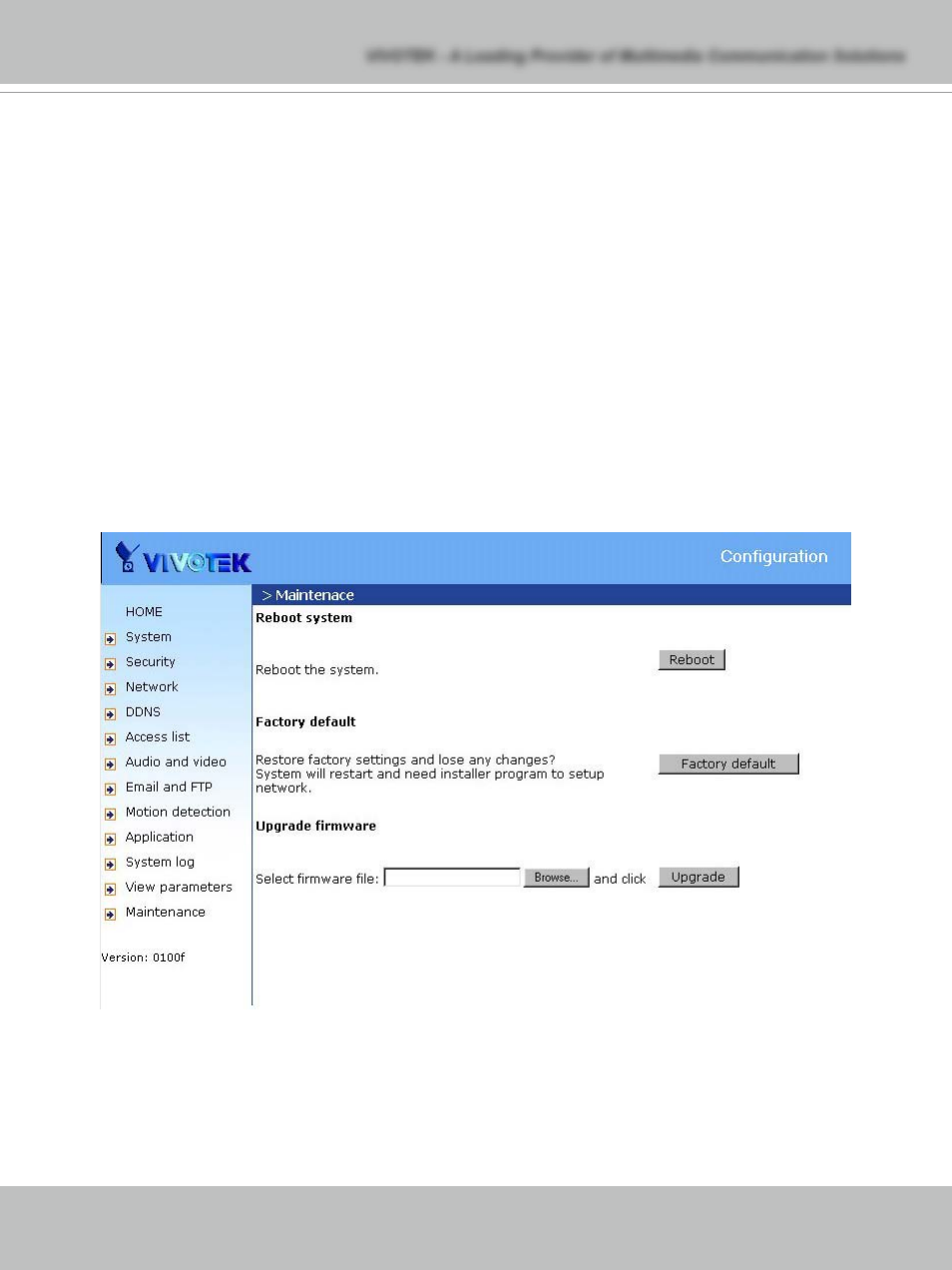 Maintenance | Vivotek IP7132 User Manual | Page 53 / 77