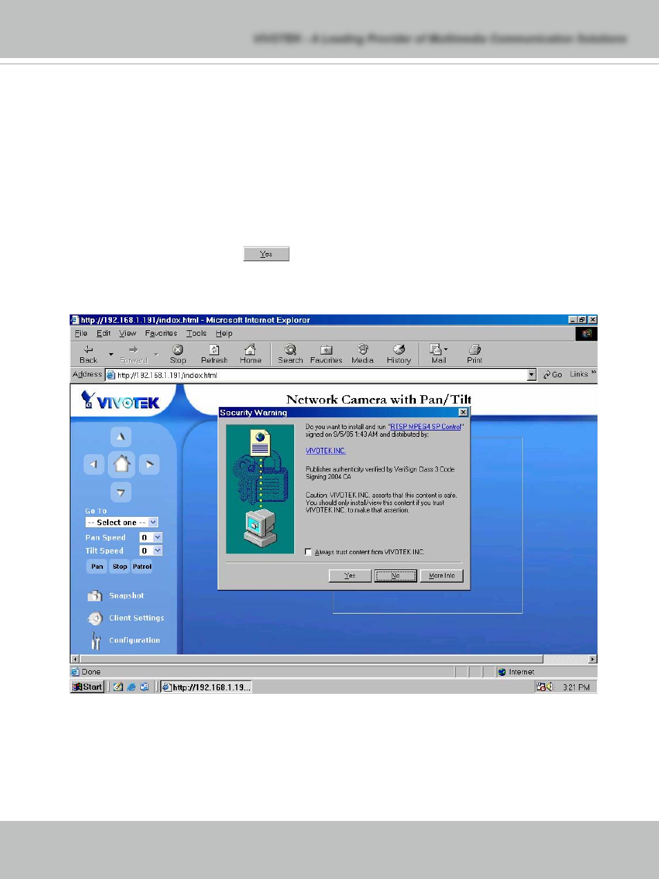 Installing plug-in | Vivotek PT7135 User Manual | Page 15 / 77