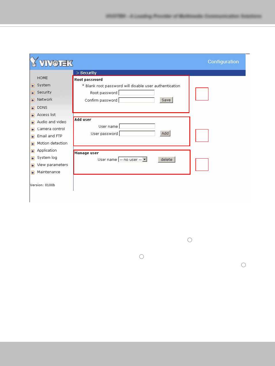 Opening accounts for new users | Vivotek PT7135 User Manual | Page 25 / 77