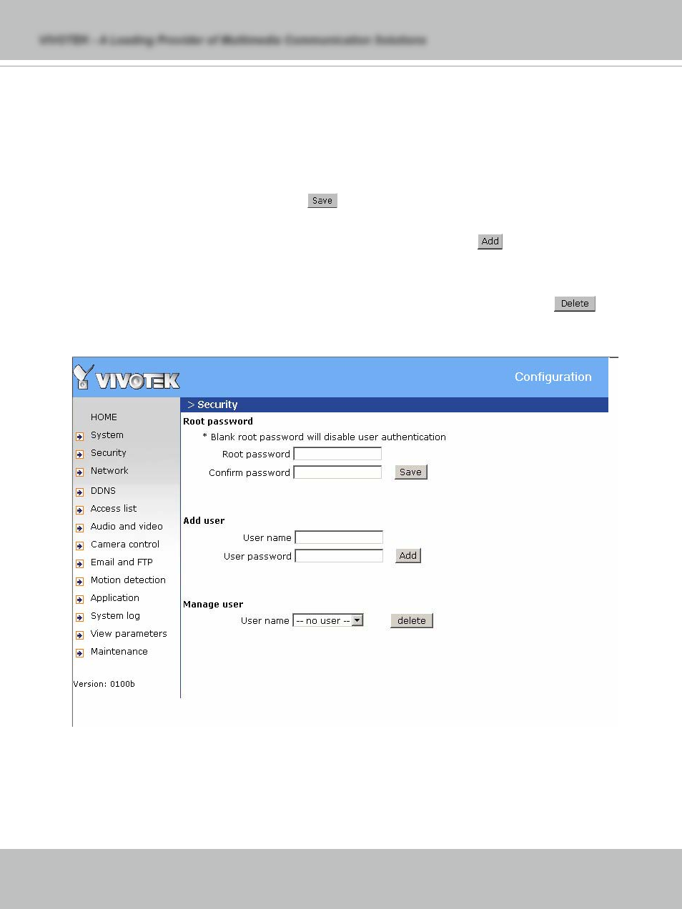 Security settings | Vivotek PT7135 User Manual | Page 30 / 77
