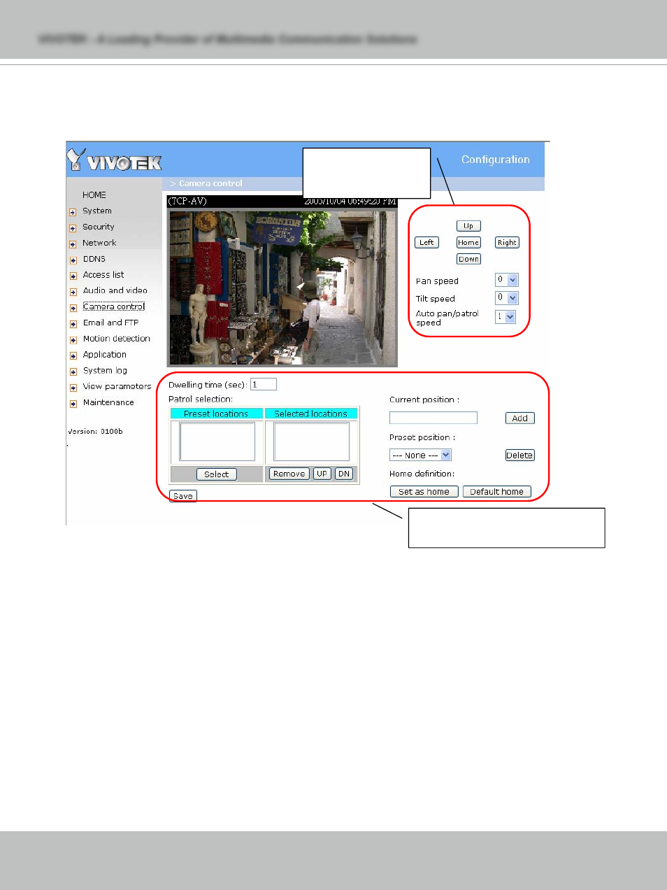Camera control | Vivotek PT7135 User Manual | Page 40 / 77