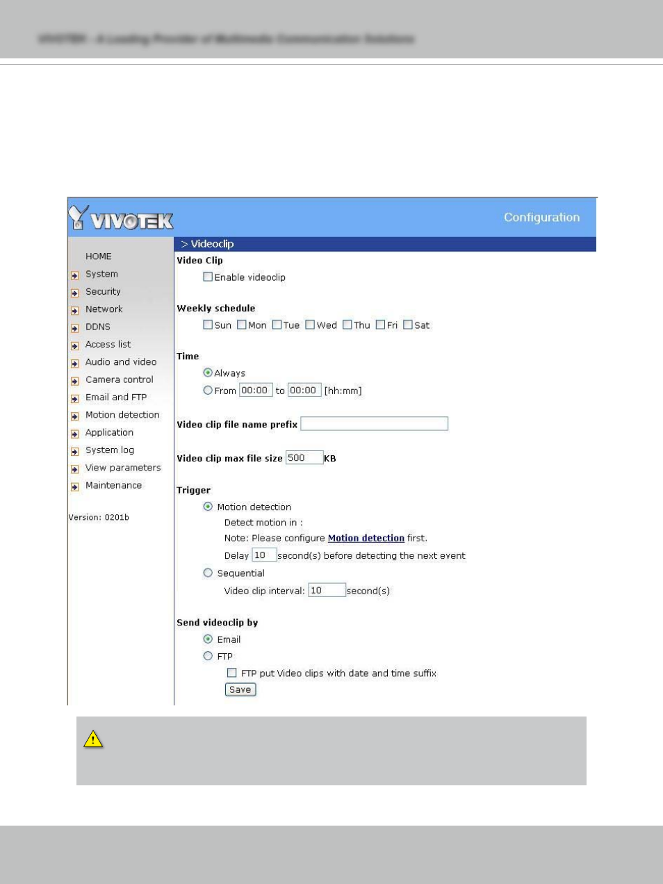 Video clip | Vivotek PT7135 User Manual | Page 48 / 77