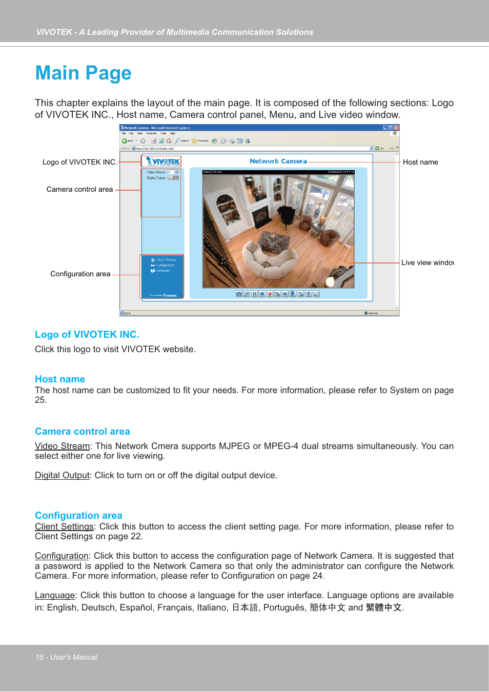 Main page | Vivotek FD7132 User Manual | Page 18 / 115