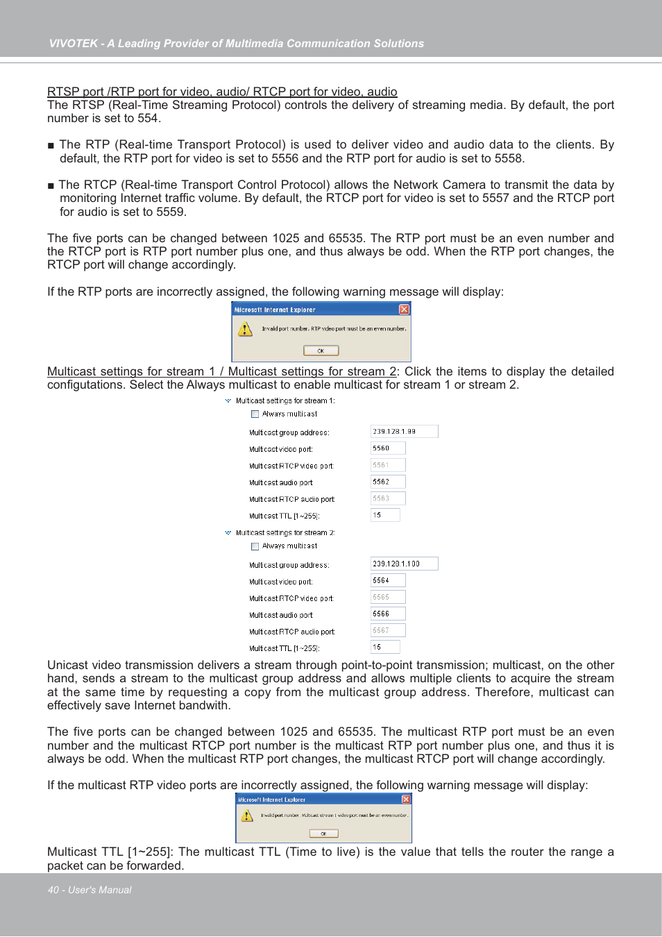 Vivotek FD7132 User Manual | Page 40 / 115