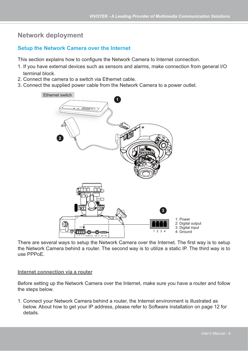 Network deployment, Setup the network camera over the internet | Vivotek FD7132 User Manual | Page 9 / 115