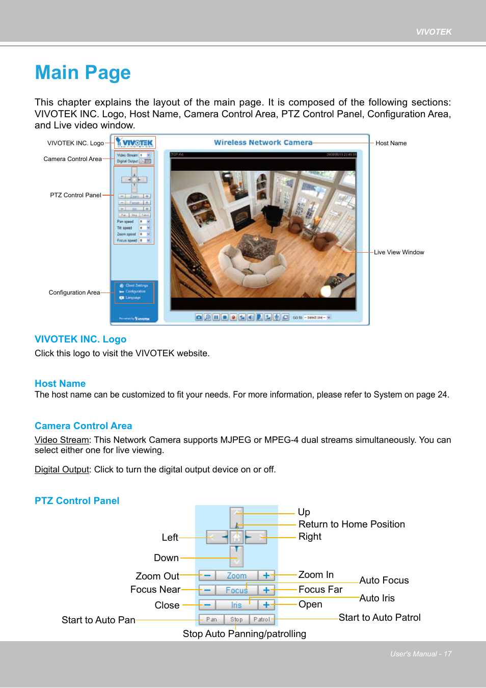 Main page | Vivotek PZ7112 User Manual | Page 17 / 126