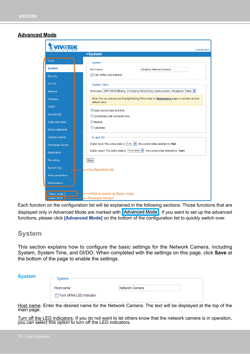 System | Vivotek PZ7112 User Manual | Page 24 / 126