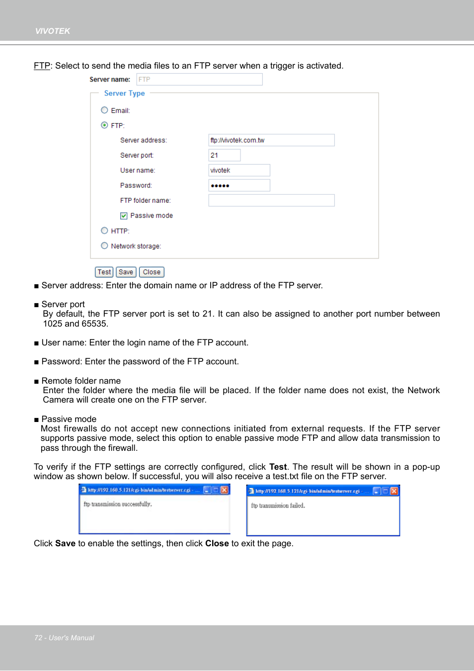 Vivotek PZ7112 User Manual | Page 72 / 126