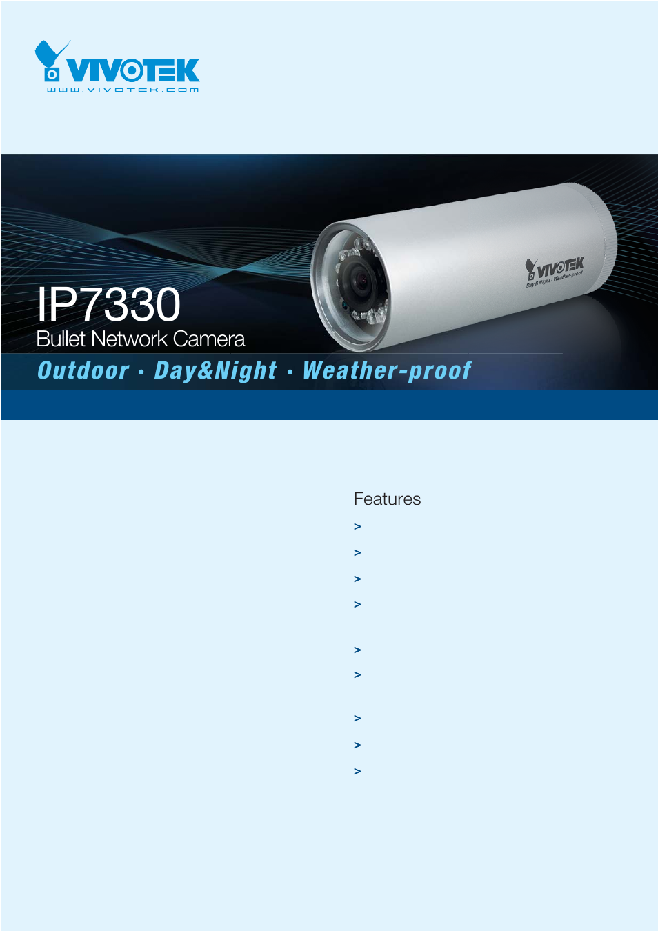 Vivotek Bullet Network Camera IP7330 User Manual | 2 pages
