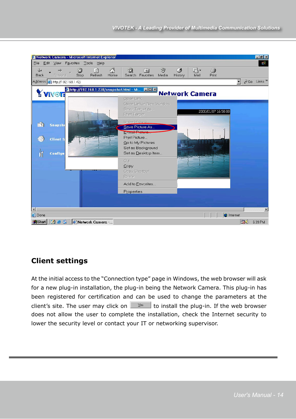 Client settings | Vivotek IP7131 User Manual | Page 15 / 73
