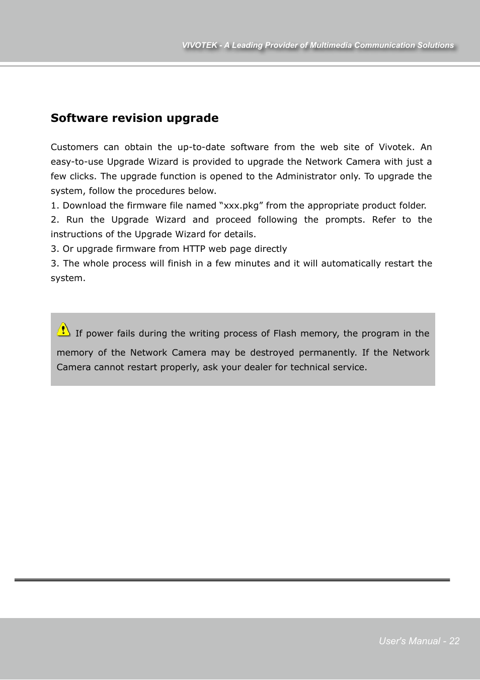 Software revision upgrade | Vivotek IP7131 User Manual | Page 23 / 73