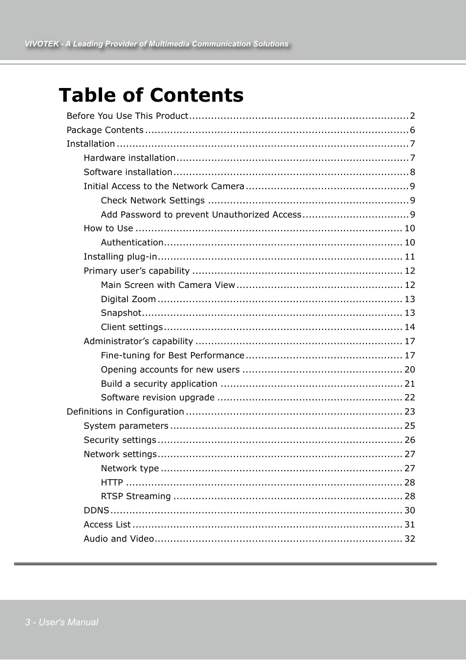 Vivotek IP7131 User Manual | Page 4 / 73