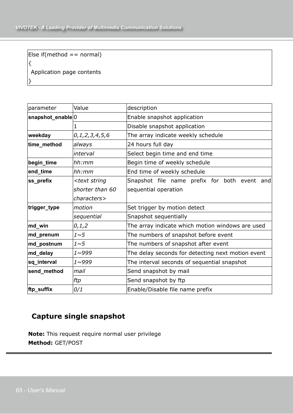 Capture single snapshot | Vivotek IP7131 User Manual | Page 66 / 73
