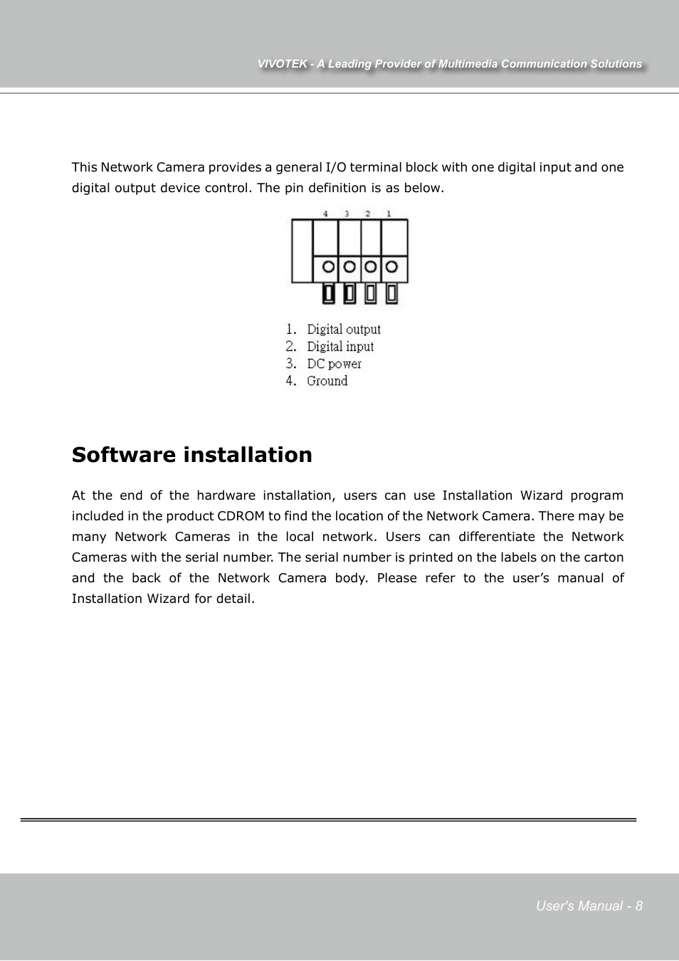 Software installation | Vivotek IP7131 User Manual | Page 9 / 73