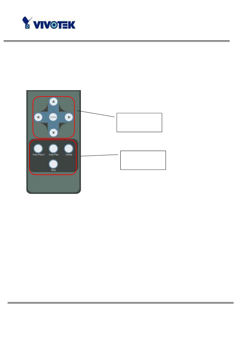 Remote controller | Vivotek PT3112/3122 User Manual | Page 43 / 61