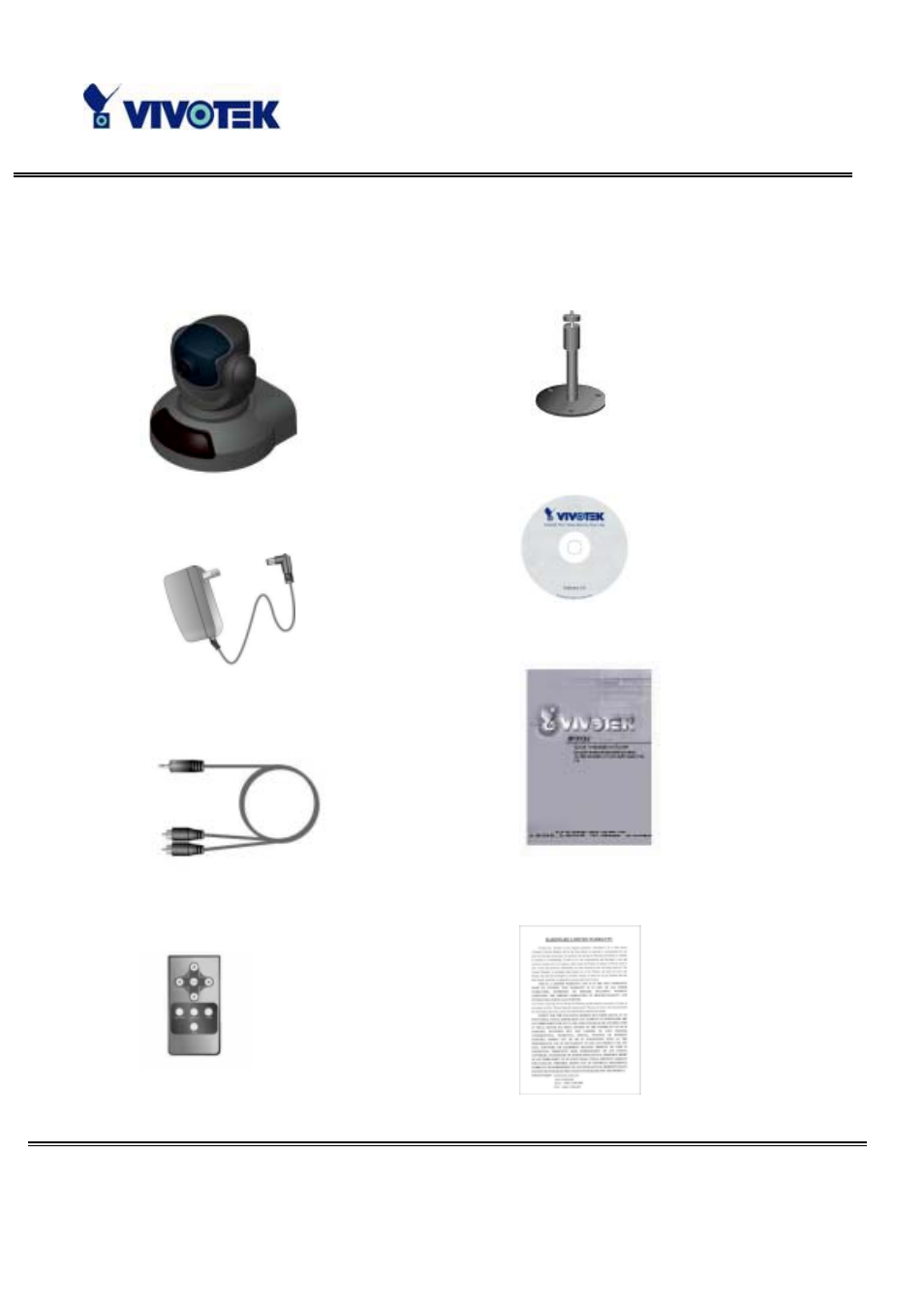 Package contents | Vivotek PT3112/3122 User Manual | Page 5 / 61