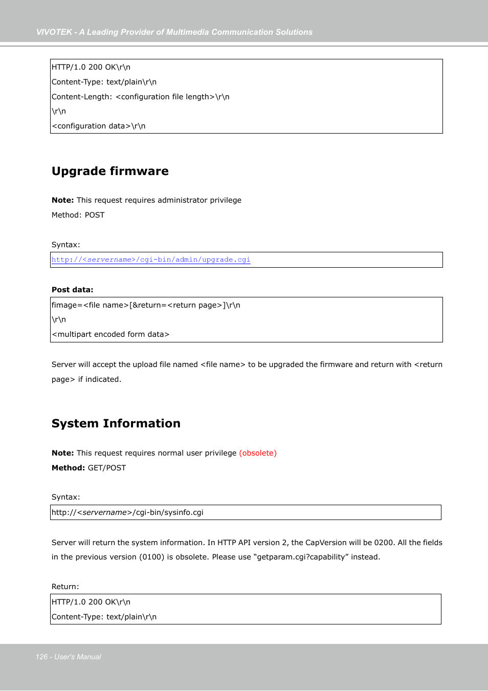 Upgrade firmware, System information | Vivotek FD7141(V) User Manual | Page 126 / 132