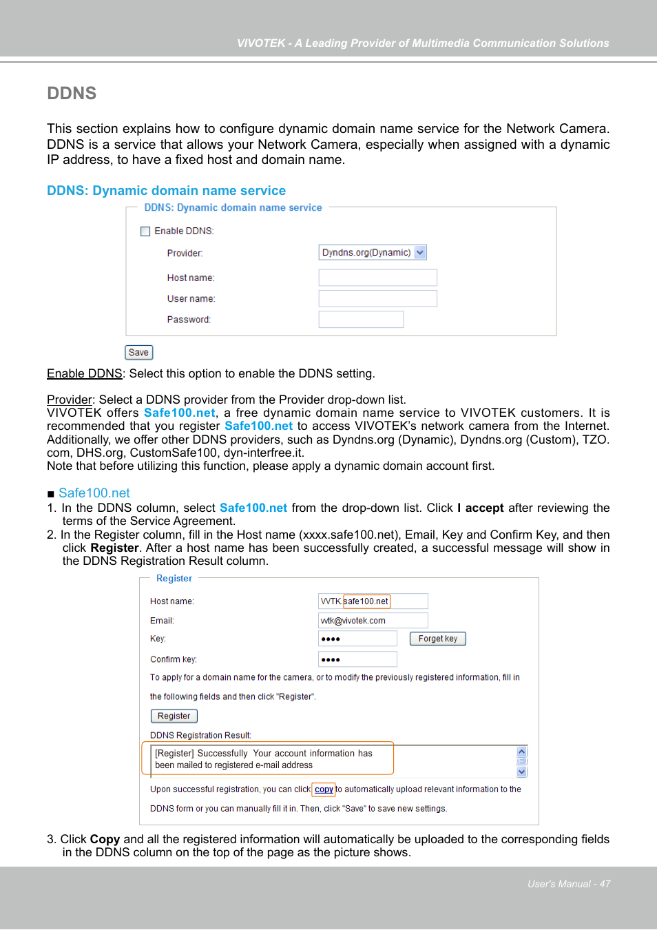 Ddns | Vivotek FD7141(V) User Manual | Page 47 / 132
