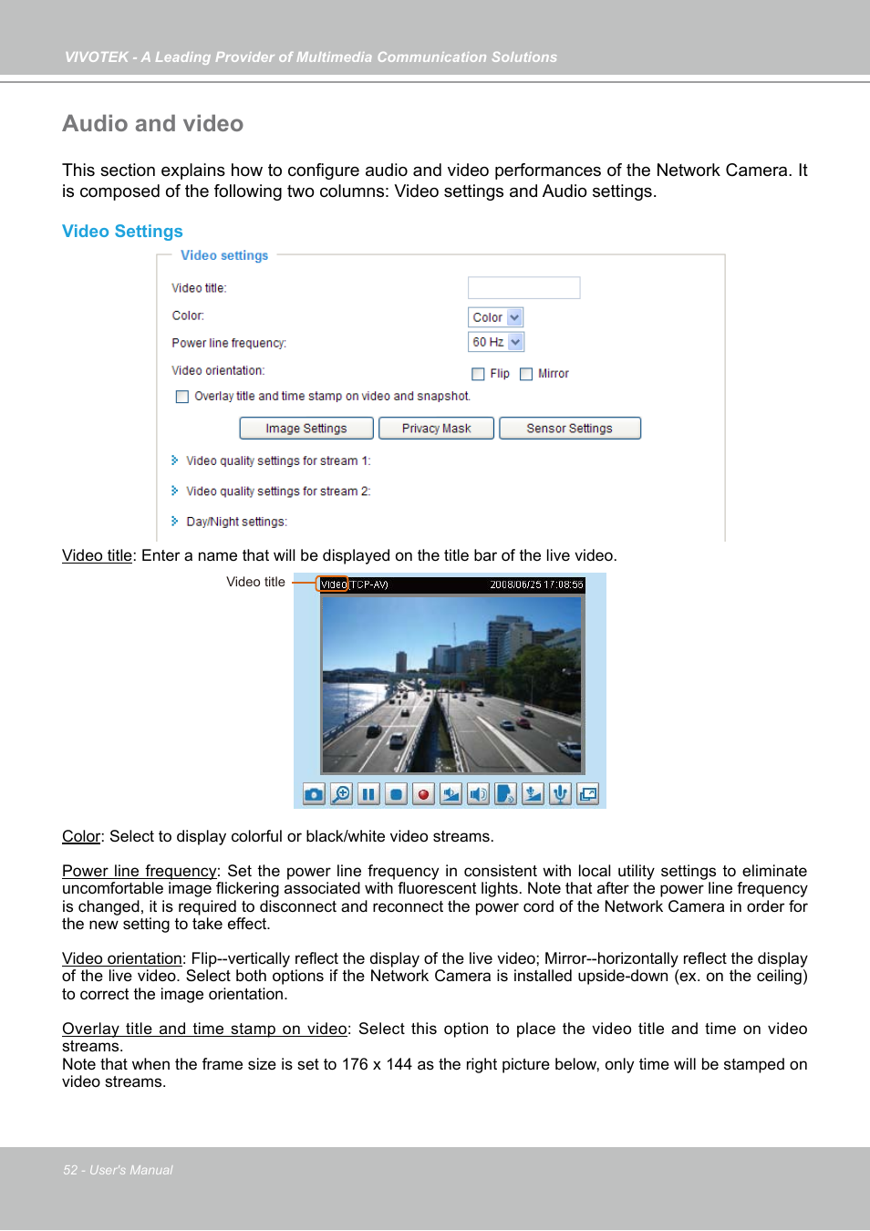 Audio and video | Vivotek FD7141(V) User Manual | Page 52 / 132
