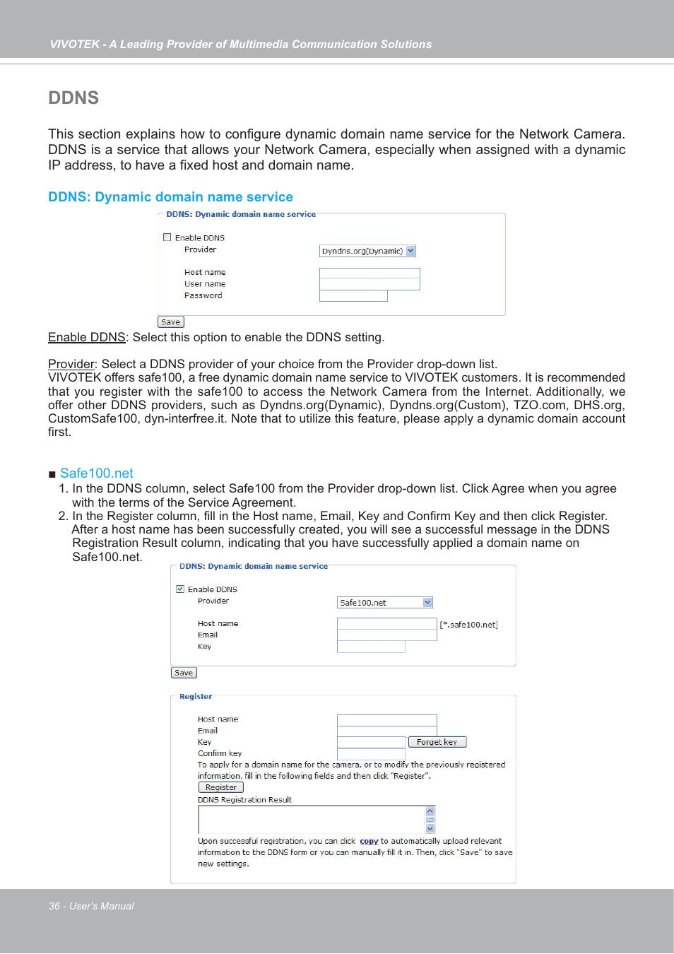 Ddns | Vivotek IP7142 User Manual | Page 36 / 95