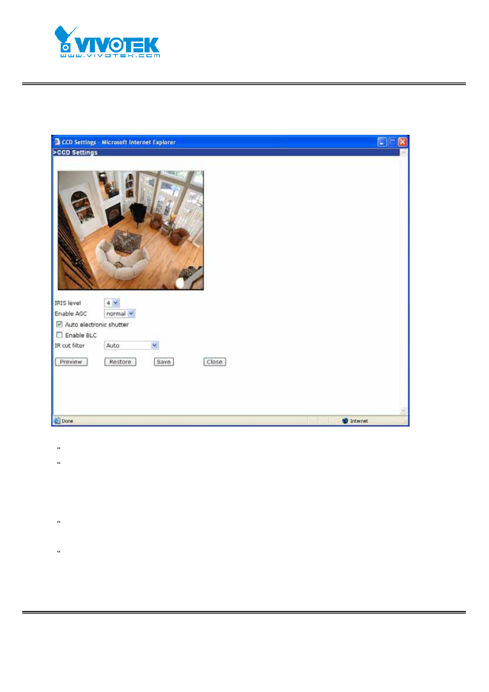 Ccd settings | Vivotek IP7152 User Manual | Page 45 / 106