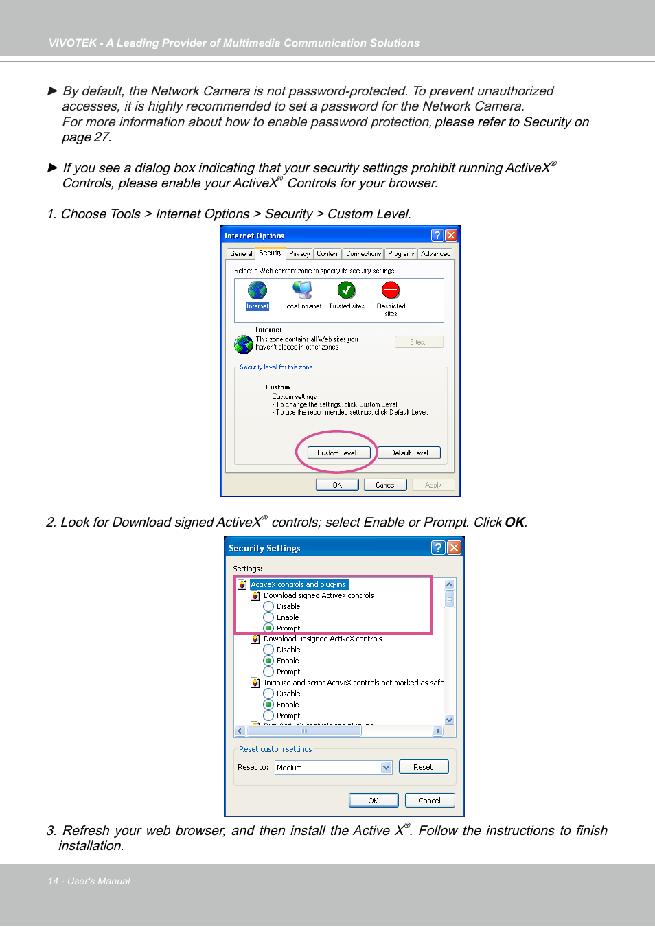 Vivotek PZ7131 User Manual | Page 14 / 130