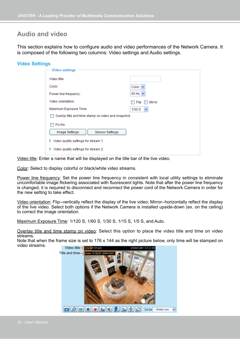 Audio and video | Vivotek PZ7131 User Manual | Page 52 / 130