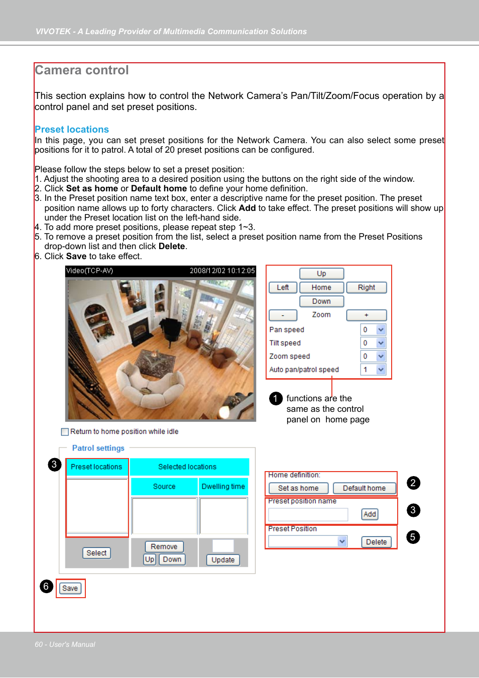 Camera control | Vivotek PZ7131 User Manual | Page 60 / 130