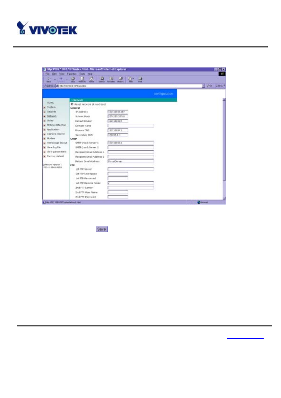 Network settings | Vivotek IP3111/3121 User Manual | Page 46 / 90