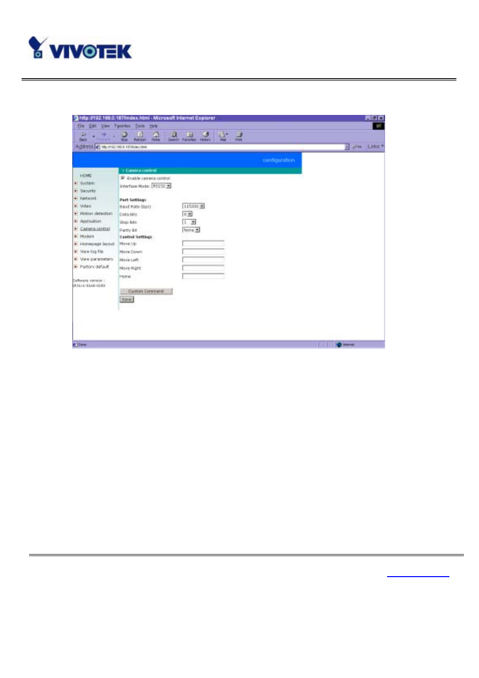 Camera positioning device configuration | Vivotek IP3111/3121 User Manual | Page 54 / 90