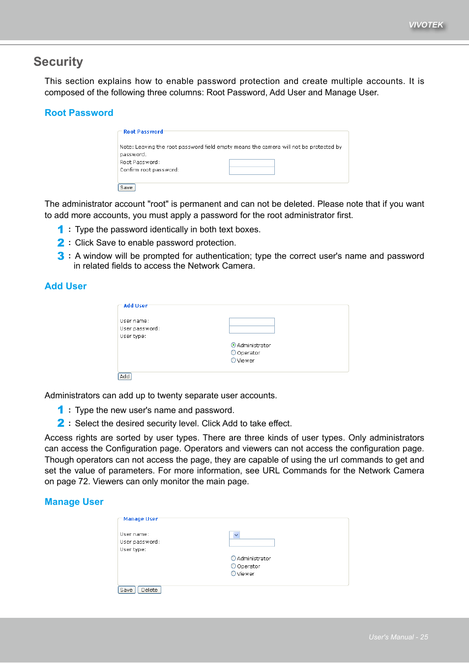 Security | Vivotek IZ7151 User Manual | Page 25 / 110