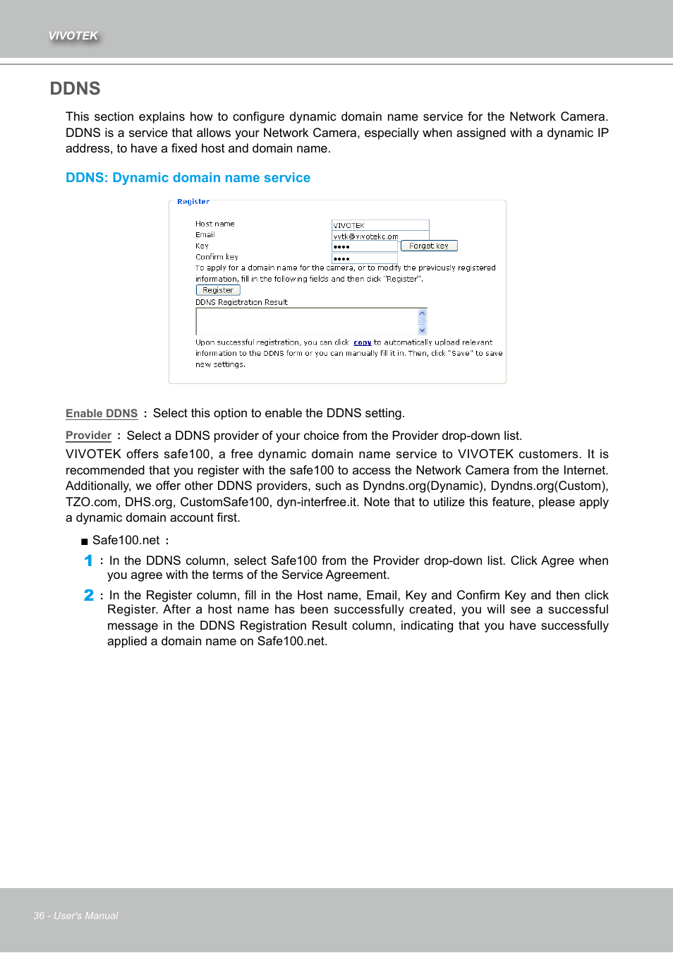 Ddns | Vivotek IZ7151 User Manual | Page 36 / 110