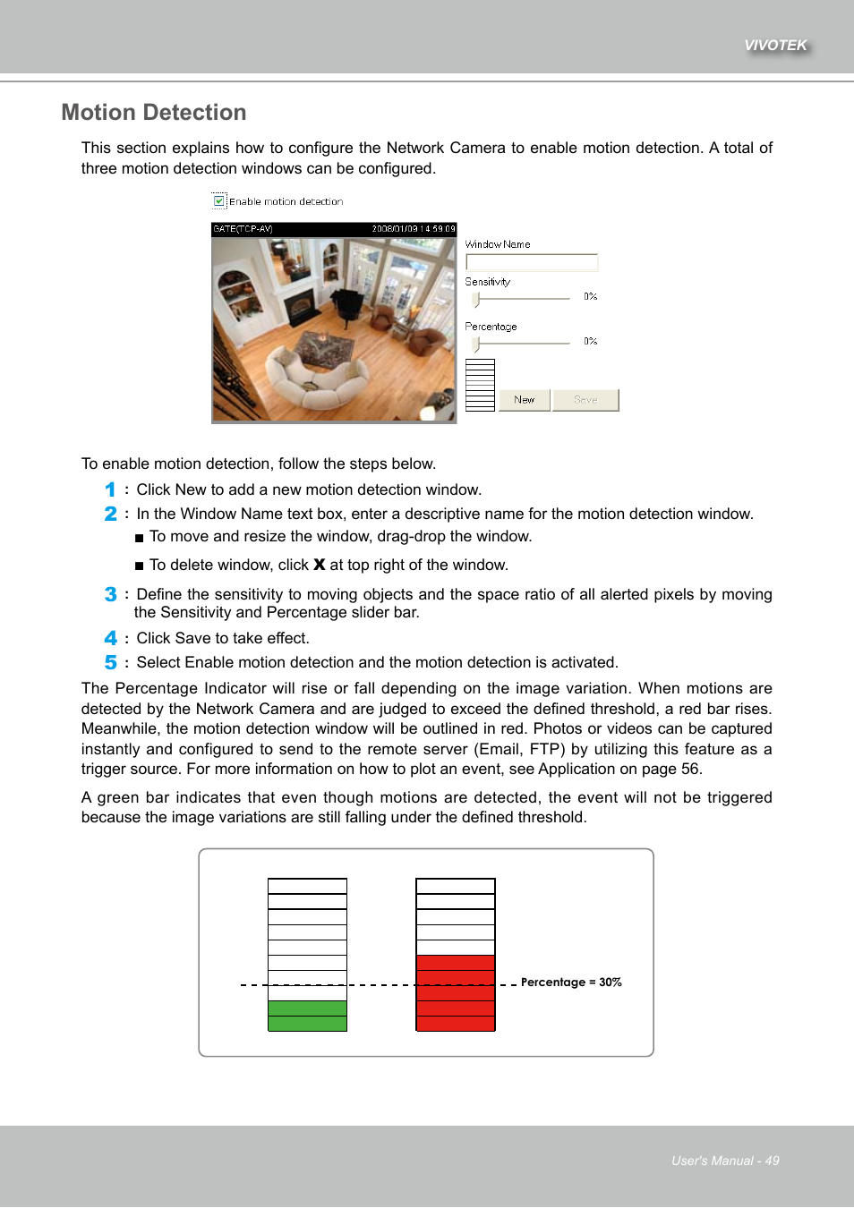 Motion detection | Vivotek IZ7151 User Manual | Page 49 / 110