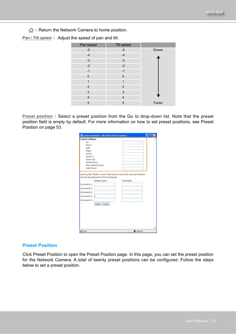 Preset position | Vivotek IZ7151 User Manual | Page 53 / 110