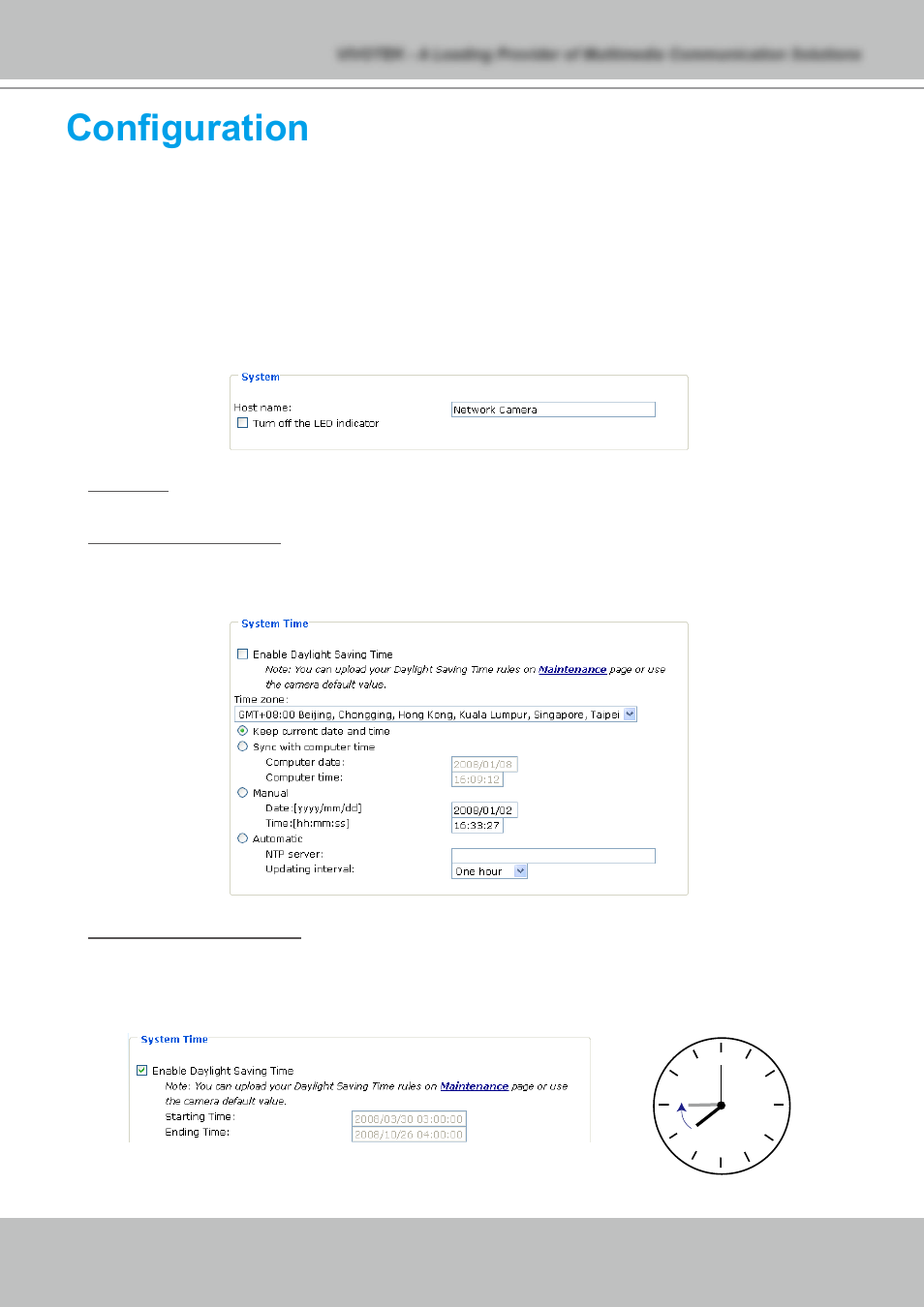 Configuration, System | Vivotek NETWORK CAMERA IZ7151 User Manual | Page 23 / 103