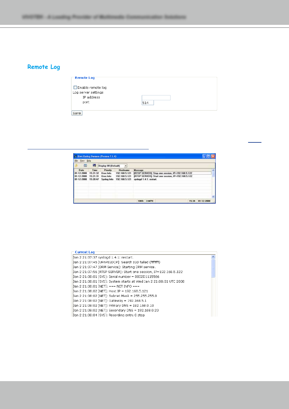 System log | Vivotek NETWORK CAMERA IZ7151 User Manual | Page 66 / 103