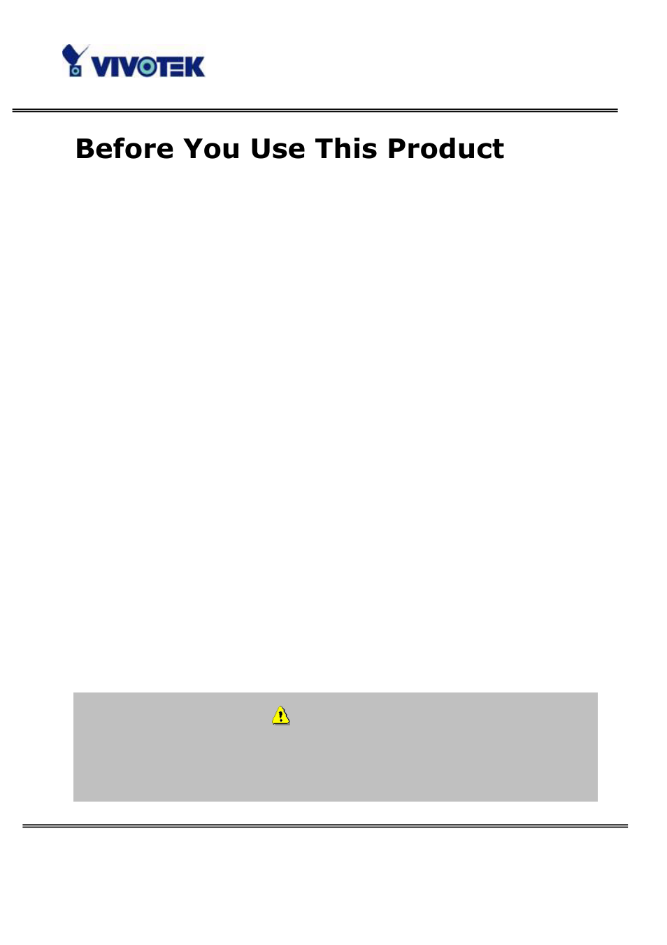 Before you use this product | Vivotek PT3122 User Manual | Page 3 / 64